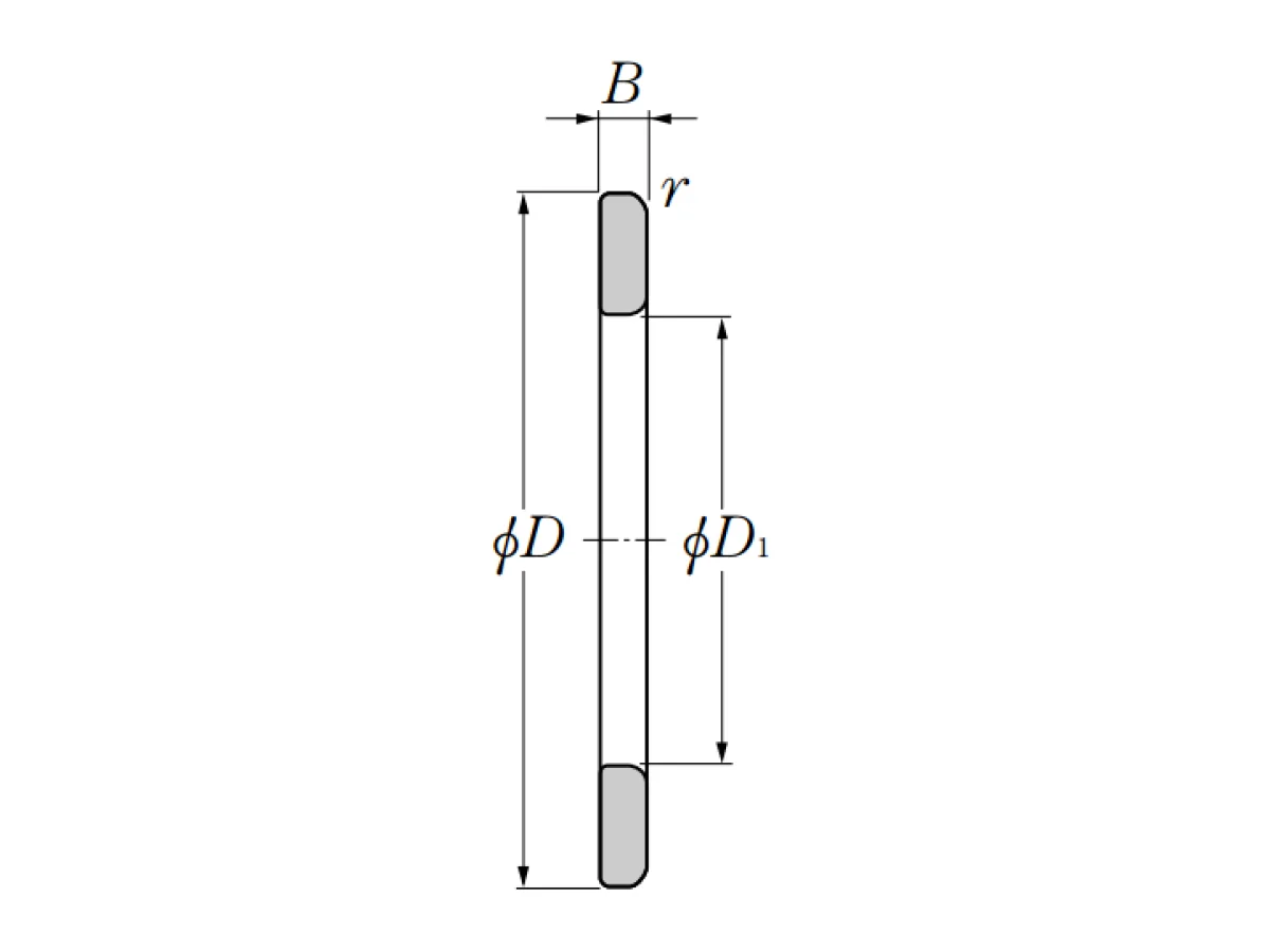 Outer Ring for Thrust Roller Bearings - Dimensions