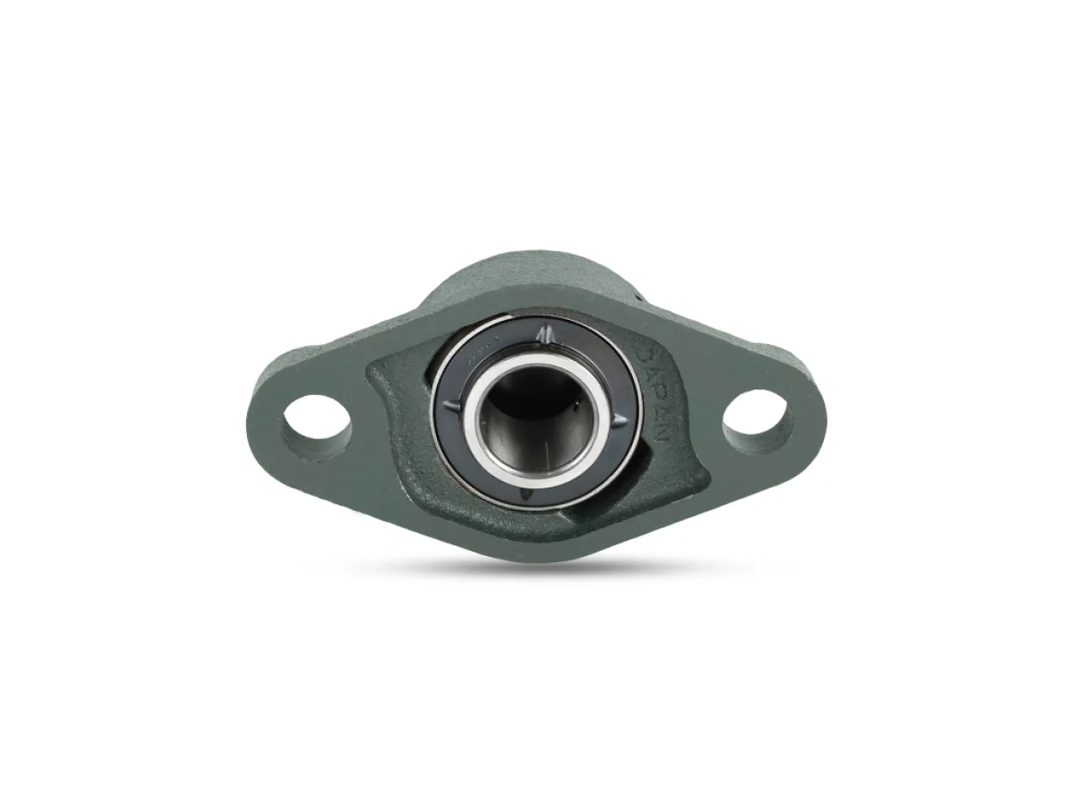 Two Bolt Rhombus Flanged Unit, Cast Housing, Set Screw, Pressed Steel Dust Cover, Closed End, UCFL Type - 3