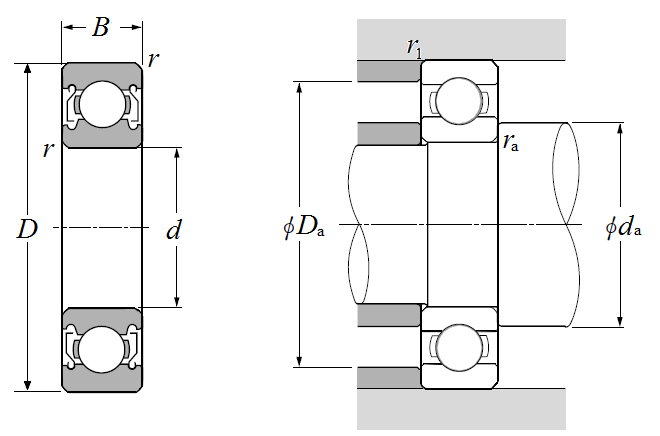 Ceramic Rolling Element Ball Bearings - Dimensions – 5S-6309ZZC3-EM