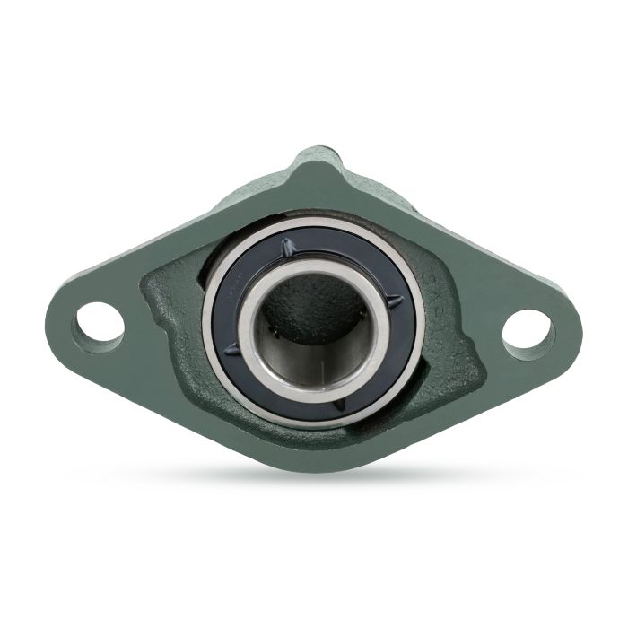 Two Bolt Rhombus Flanged Unit, Cast Housing, Set Screw, Cast Dust Cover, Closed End, UCFL Type - 2 – CM-UCFL208D1