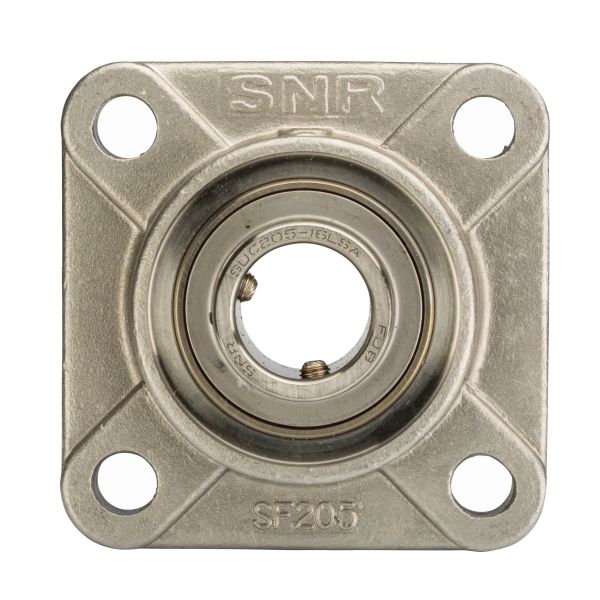 Four Bolt Square Flanged Unit, Stainless Steel Housing, Set Screw, Closed Cover, SUCF Type – SUCF204CCFG1