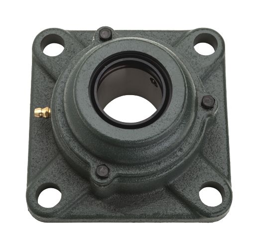 Four Bolt Square Flanged Unit, Cast Housing, Set Screw, Cast Dust Cover, Open End, UCF Type – C-UCF206-104D1