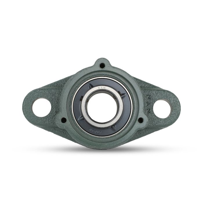 Two Bolt Rhombus Flanged Unit, Cast Housing, Set Screw, Cast Dust Cover, Open End, UCFL Type - 4 – C-UCFL202D1