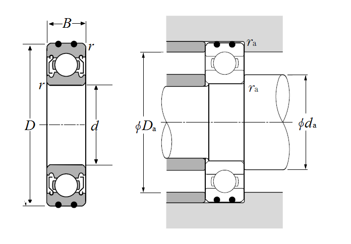 AC Bearings - Double Shielded - Dimensions – AC-6004ZZ