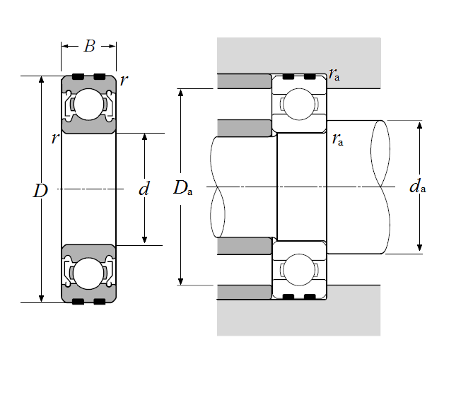 Expansion Compensating Bearing - Double Shielded - Dimensions – EC-6002ZZ