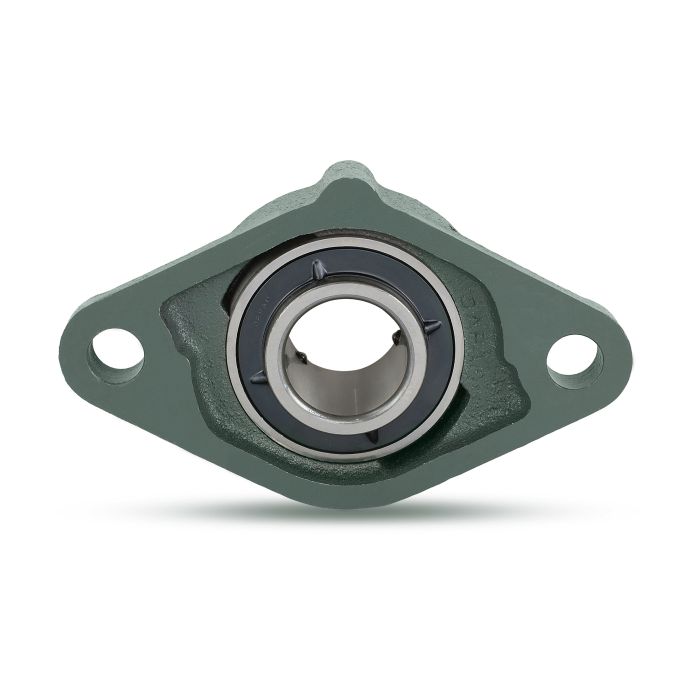 Two Bolt Rhombus Flanged Unit, Cast Housing, Set Screw, Cast Dust Cover, Closed End, UCFL Type - 5 – CM-UCFL208D1