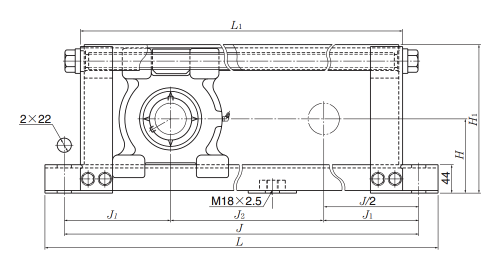 Stretcher Unit, Set Screw, UCM Type - Dimensions (1) – UCM209-80D1