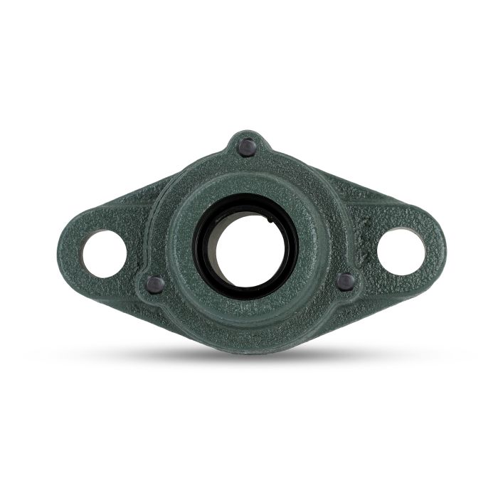 Two Bolt Rhombus Flanged Unit, Cast Housing, Set Screw, Cast Dust Cover, Open End, UCFL Type – C-UCFL202D1